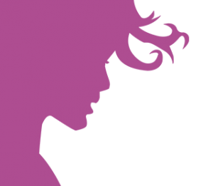 Pink silhouette of a lady
